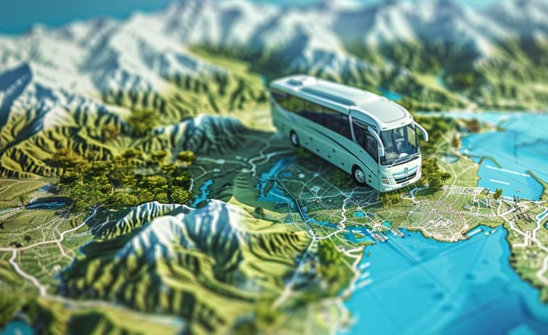 Detailed Map of New Zealand Bus Charter Travel Routes in New Zealand, April 2024, Bus Hire